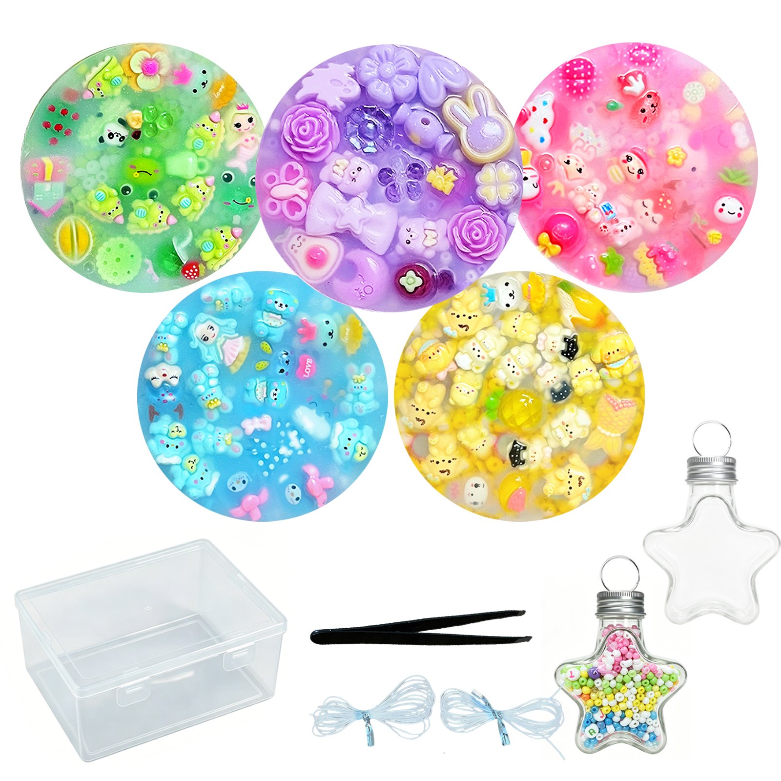 Pixnest 5-pack sensory pads with storage box, tweezers and refill bead jars